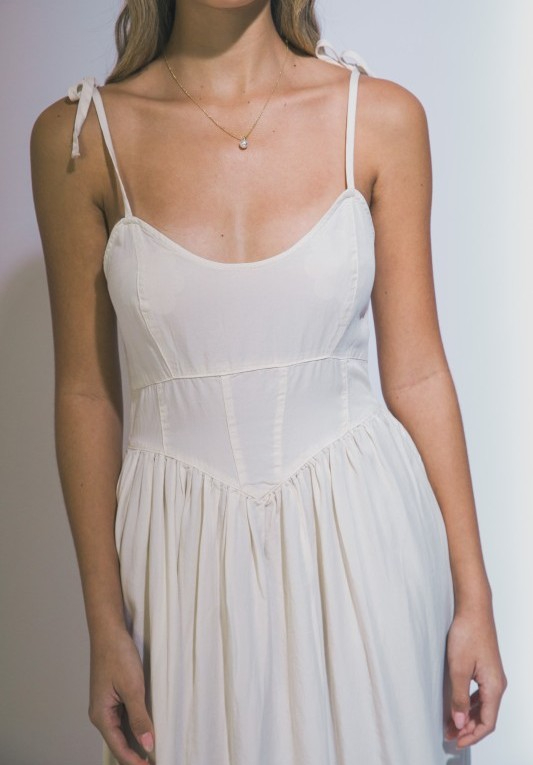 Vestido Corset Tencel Midi Natural – foto 3