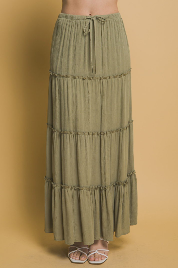 Enagua Maxi Tiered Detail Sage – foto 1