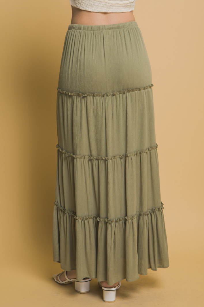 Enagua Maxi Tiered Detail Sage – foto 2