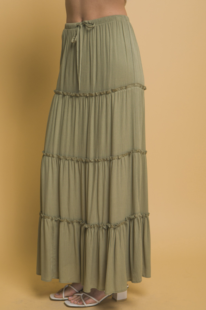 Enagua Maxi Tiered Detail Sage – foto 3