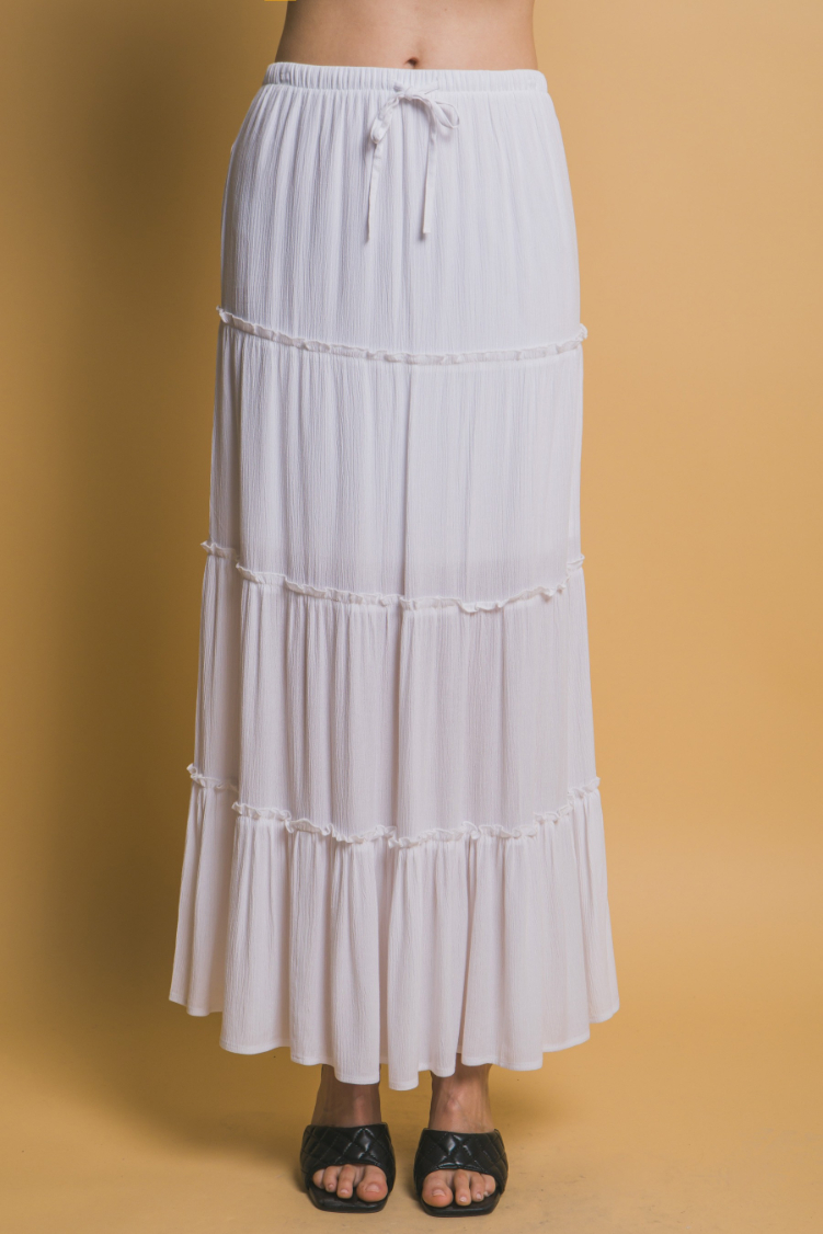 Enagua Maxi Tiered Detail White – foto 1