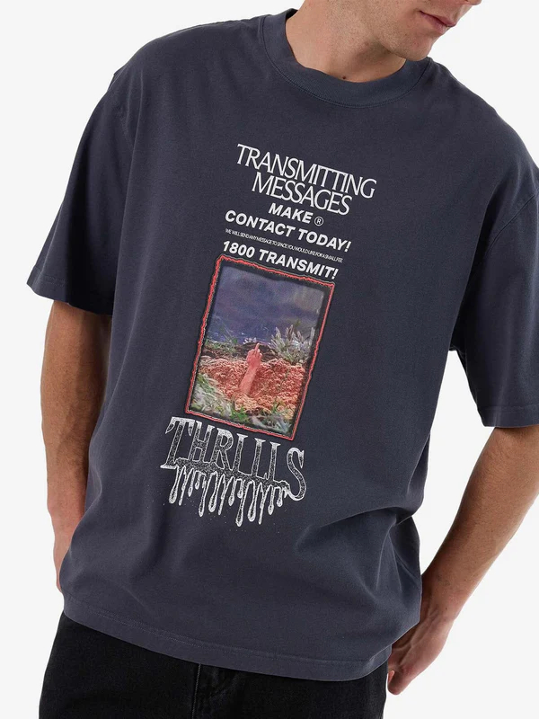 Camiseta Thrills 1 800 Transmit Box Oversize Ebony – foto 5