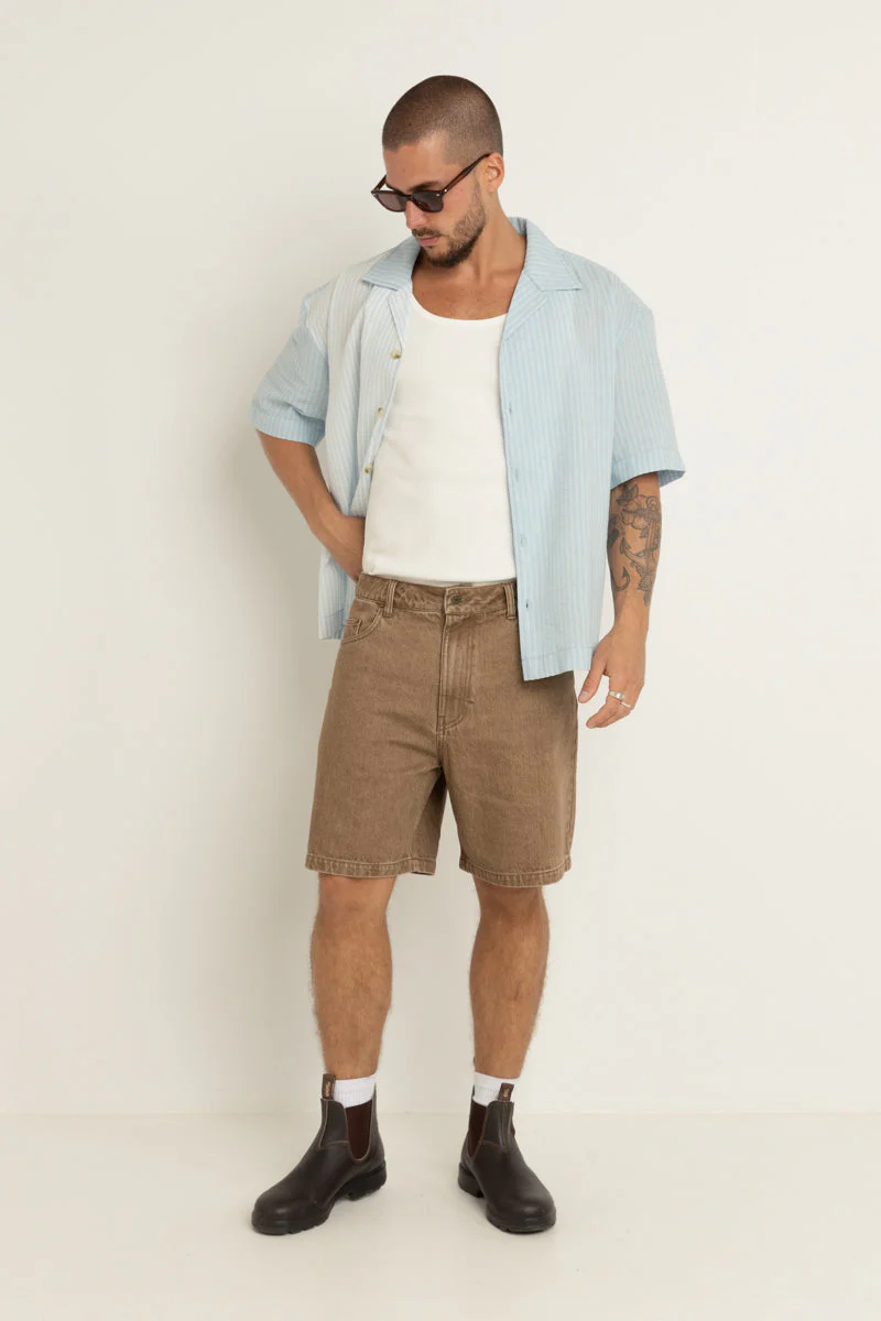 Short Rhythm Denim Subtle Chai – foto 3