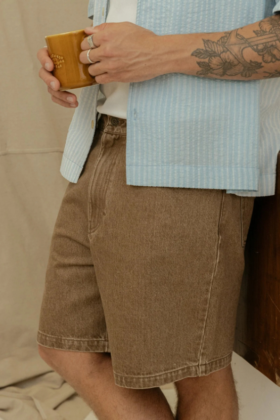 Short Rhythm Denim Subtle Chai – foto 4