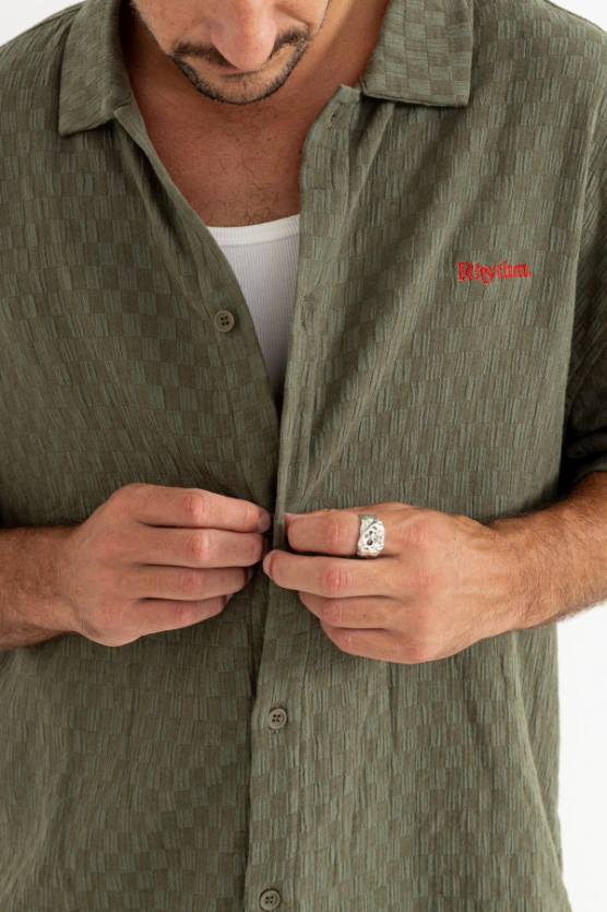 Camisa Rhythm Wash Check Relaxed Green – foto 3
