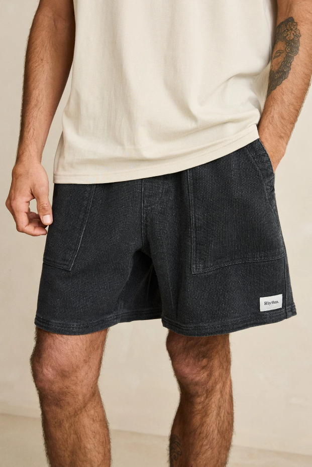Short Rhythm Textured Wale Dark Indigo – foto 4