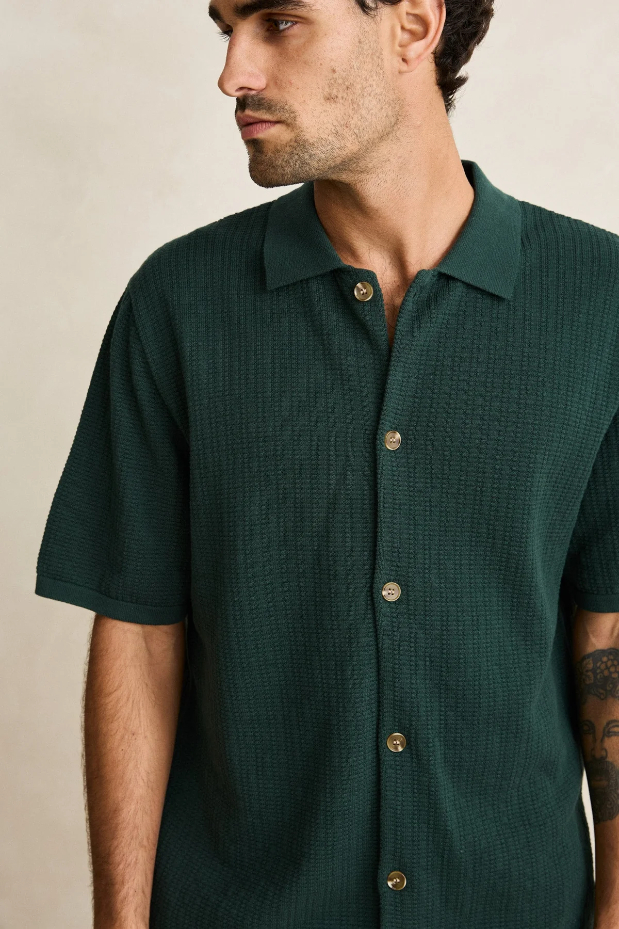 Camisa Rhythm Textured Knit Forest – foto 5
