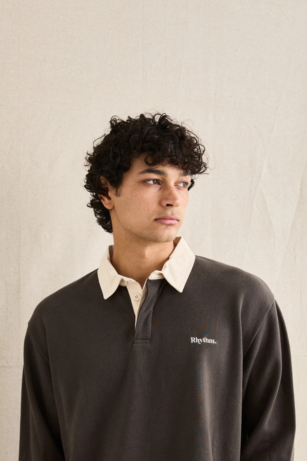 Camisa Polo Rhyhtm M/L Koa Vintage Rugby Olive – foto 2