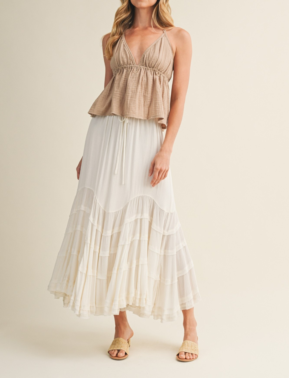 Enagua Front Wave Tie Off White – foto 6