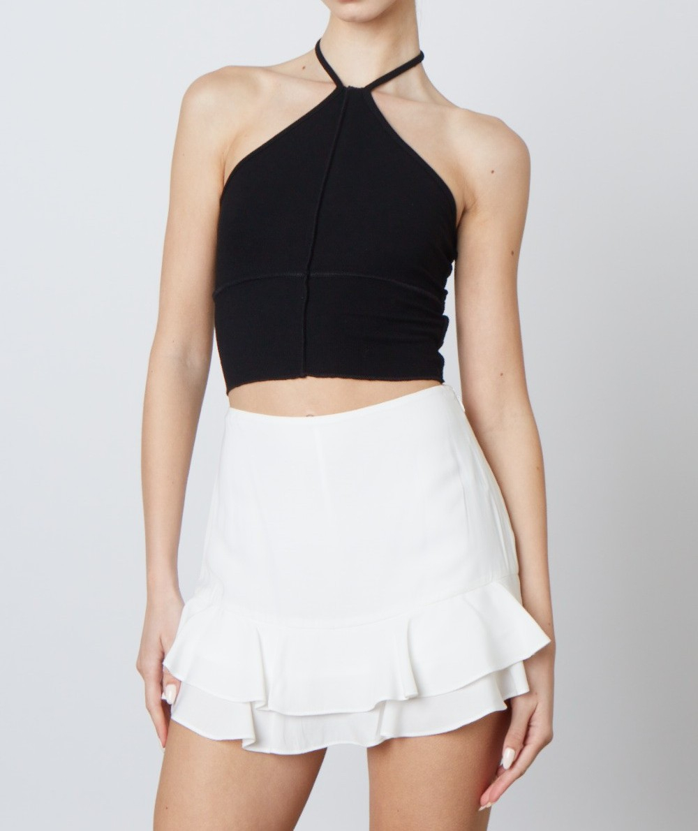 Enagua High Waisted Peplum White