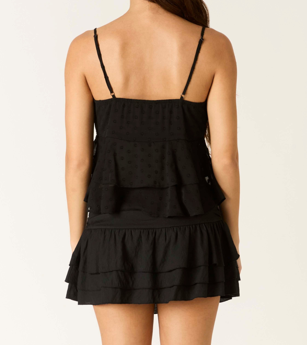 Blusa See Through Ruffles Black