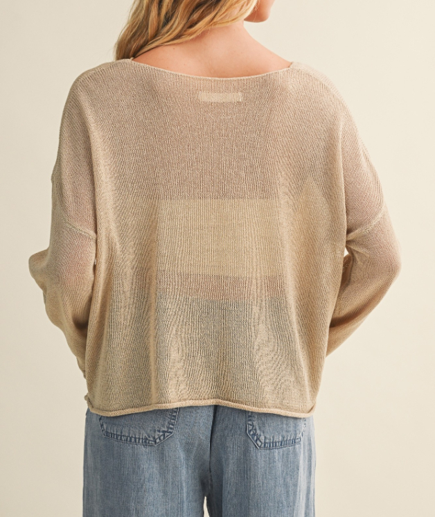Sweater Oversized Knit Pullover Wheat