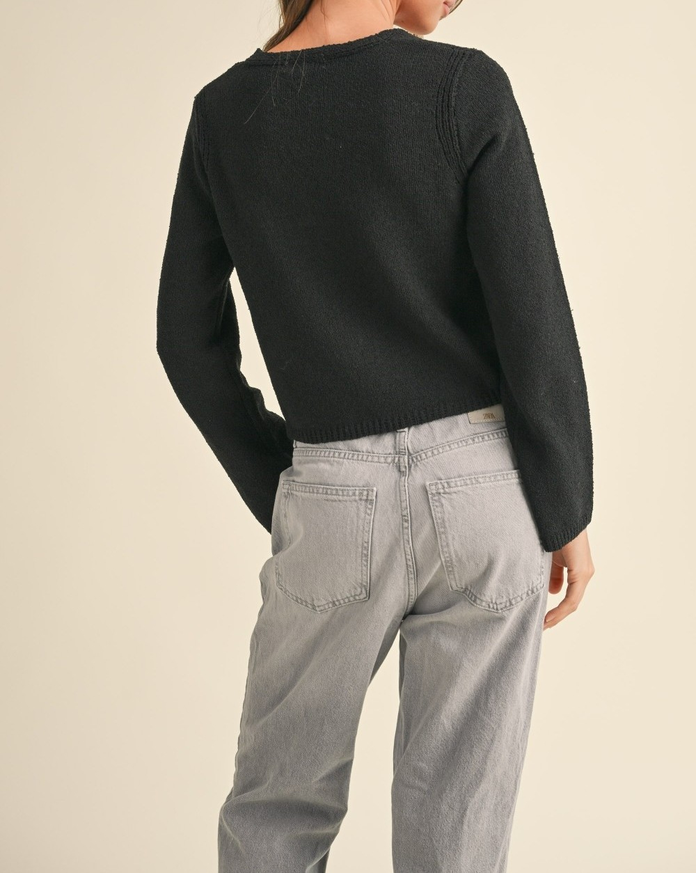 Cardigan Peek a Boo L/S Black