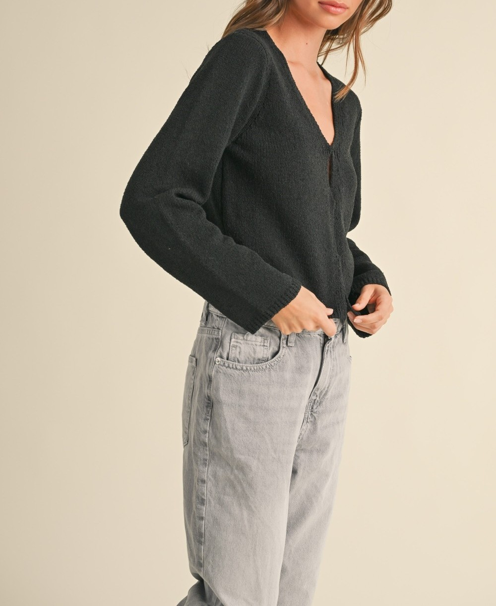 Cardigan Peek a Boo L/S Black – foto 3