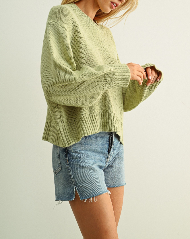 Sweater Ballon Sleeve Apple Green – foto 3