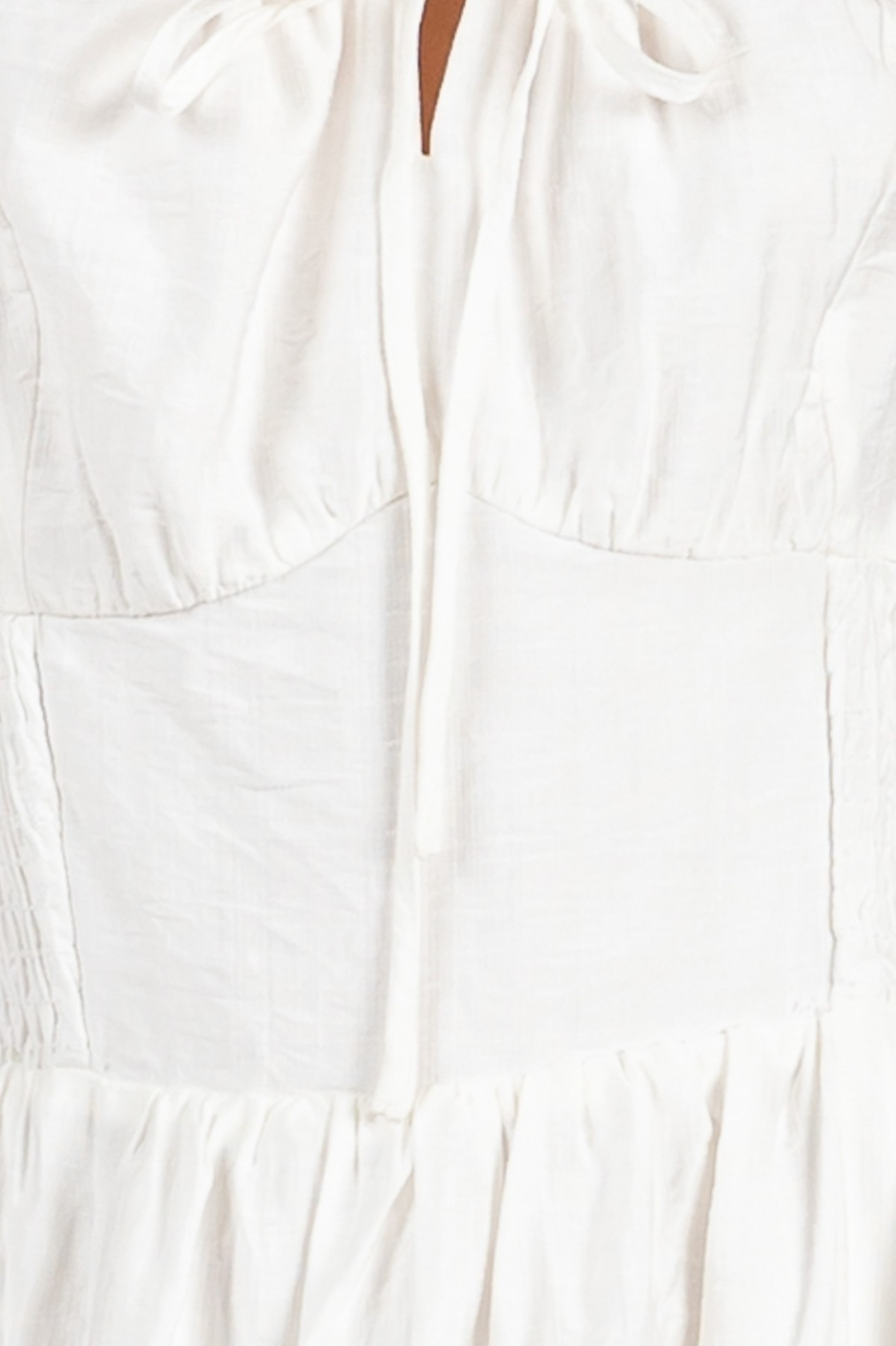 Vestido Midi Smocked Tiered White – foto 7