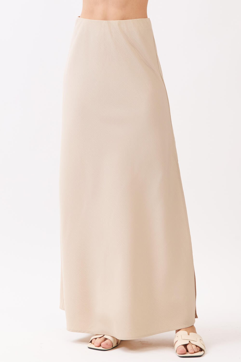 Enagua Bias Maxi Side Slit Natural – foto 4