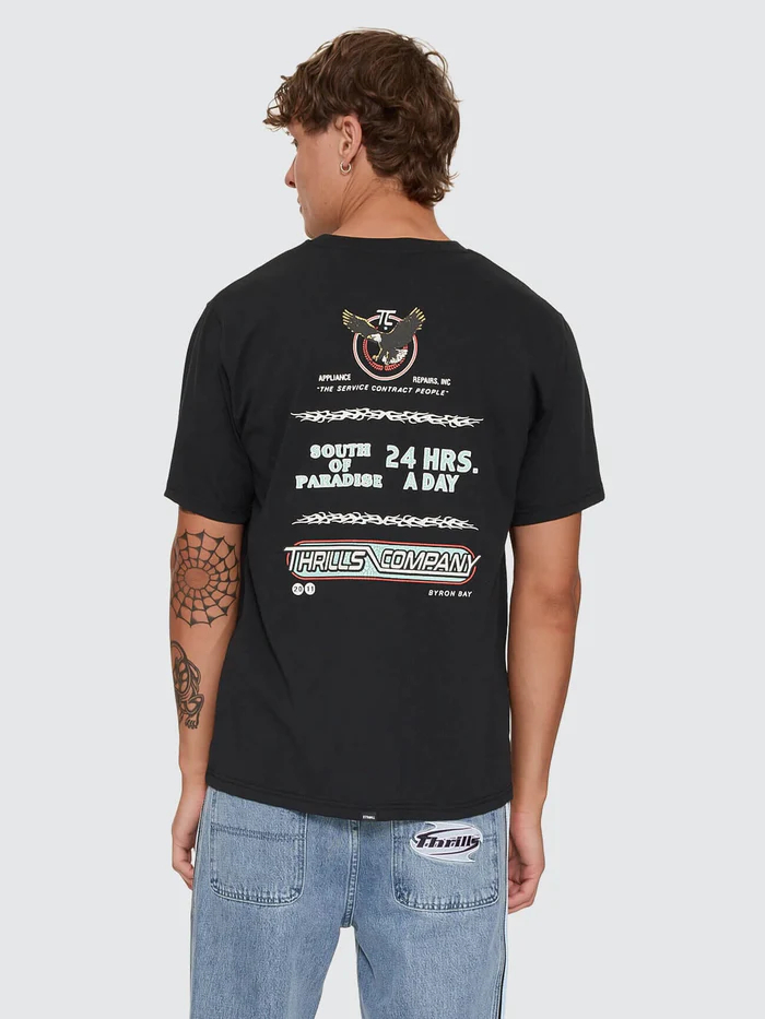 Camiseta Thrills Servicing South Paradise Washed Black – foto 5