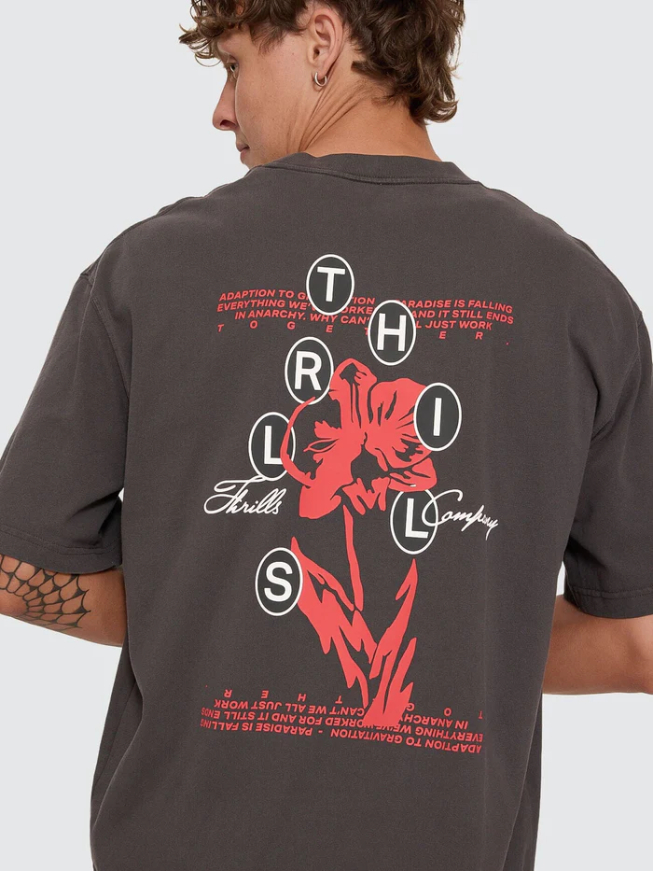 Camiseta Thrills Together Oversize Box Crop Pirate Black – foto 2