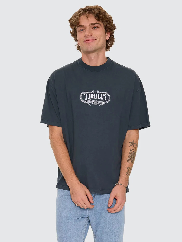Camiseta Thrills Double Time Oversize Box Petrol – foto 1