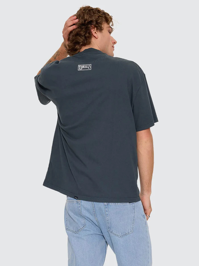 Camiseta Thrills Double Time Oversize Box Petrol – foto 2