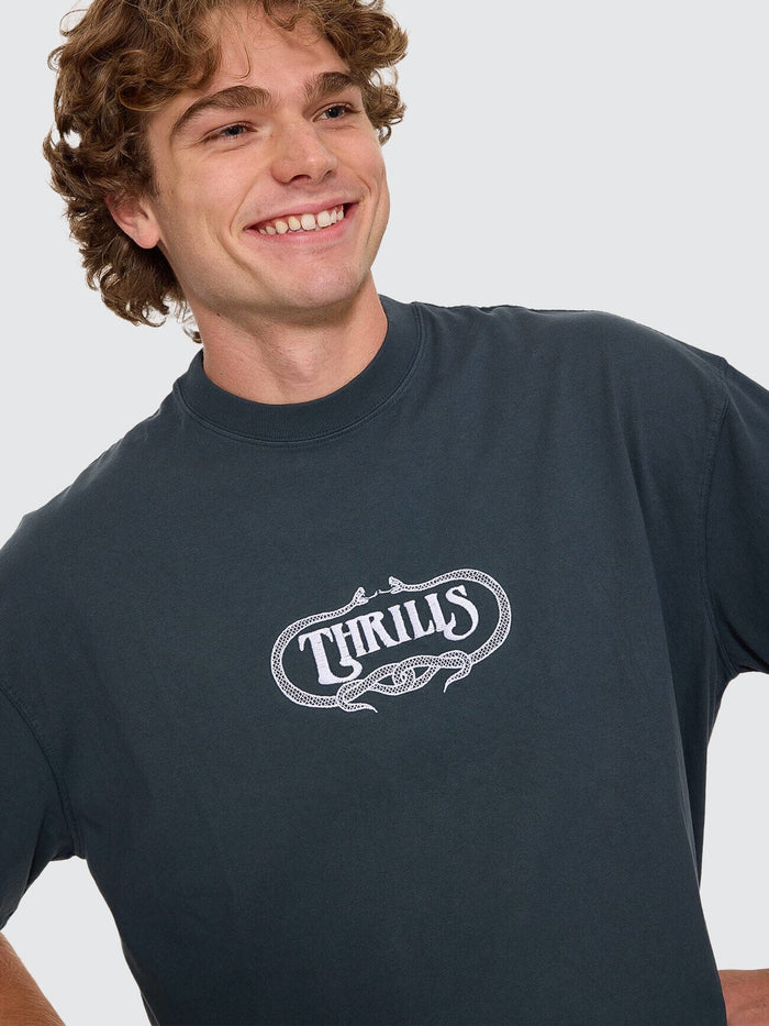 Camiseta Thrills Double Time Oversize Box Petrol – foto 5