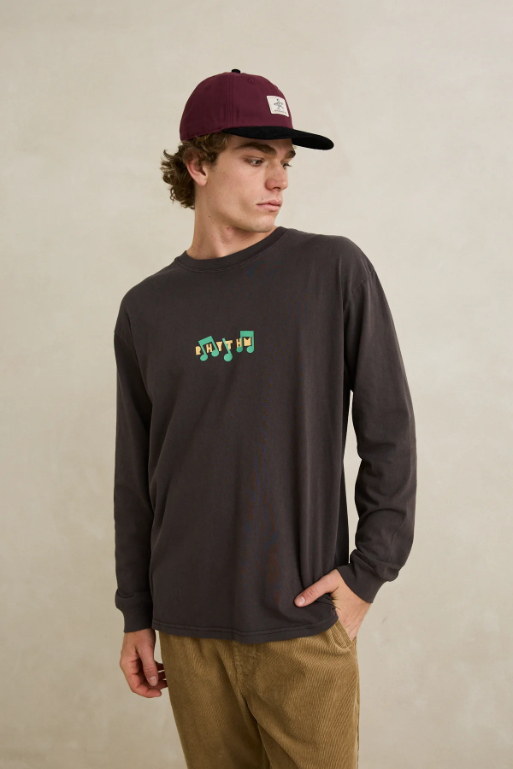 Camiseta Rhythm M/L Radio Sounds Vintage Black – foto 1