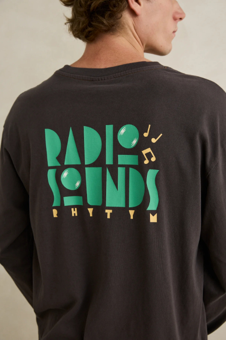 Camiseta Rhythm M/L Radio Sounds Vintage Black – foto 4