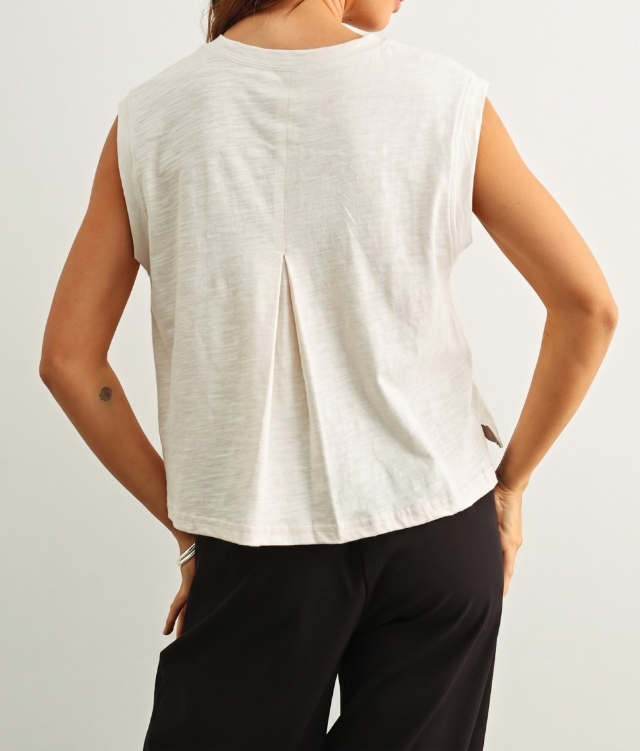Blusa Round Neck Slub Top White