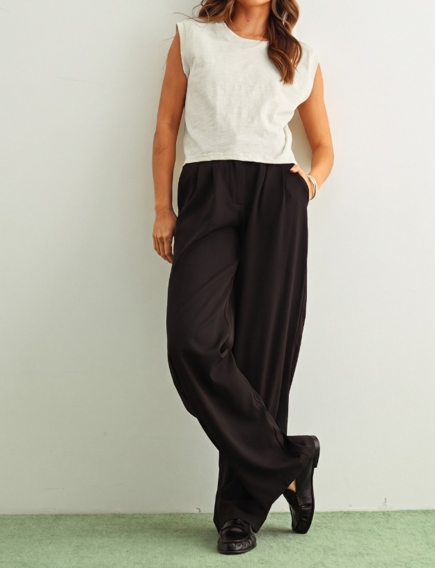 Blusa Round Neck Slub Top White – foto 4