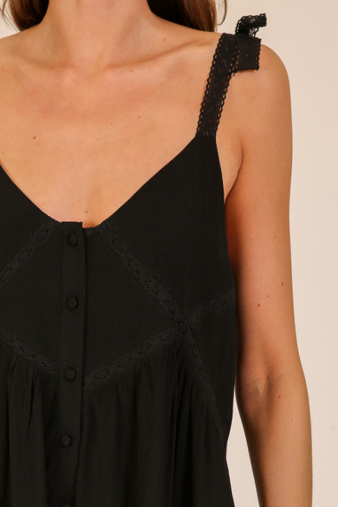 Vestido Sweet Serenity Lace Trim Mini Black – foto 3