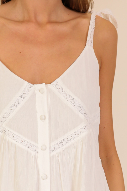 Vestido Sweet Serenity Lace Trim Mini White – foto 3
