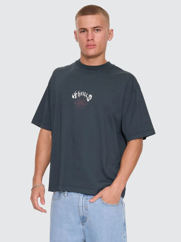 Camiseta Thrills Stagger Oversize Box Crop Petrol – foto 8