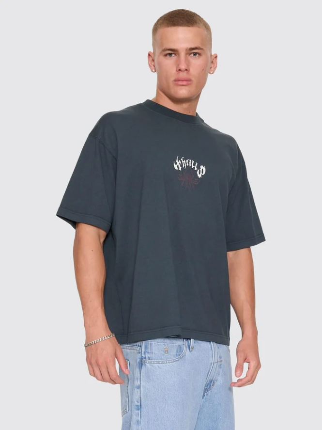 Camiseta Thrills Stagger Oversize Box Crop Petrol – foto 9