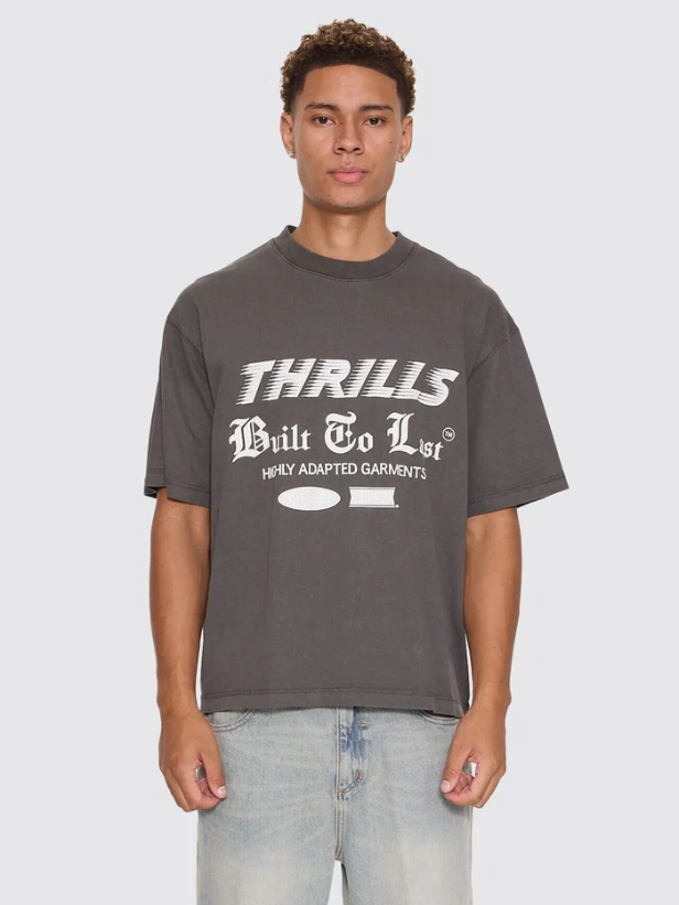 Camiseta Thrills Built To Last Oversize Box Crop Black – foto 1