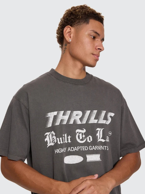 Camiseta Thrills Built To Last Oversize Box Crop Black – foto 3