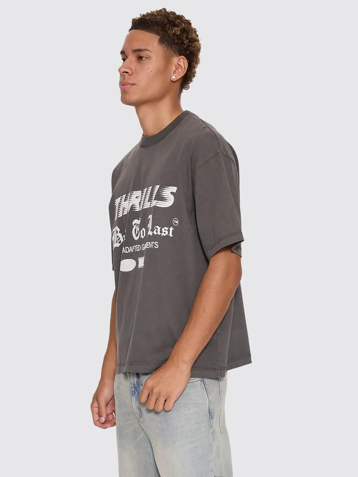 Camiseta Thrills Built To Last Oversize Box Crop Black – foto 4