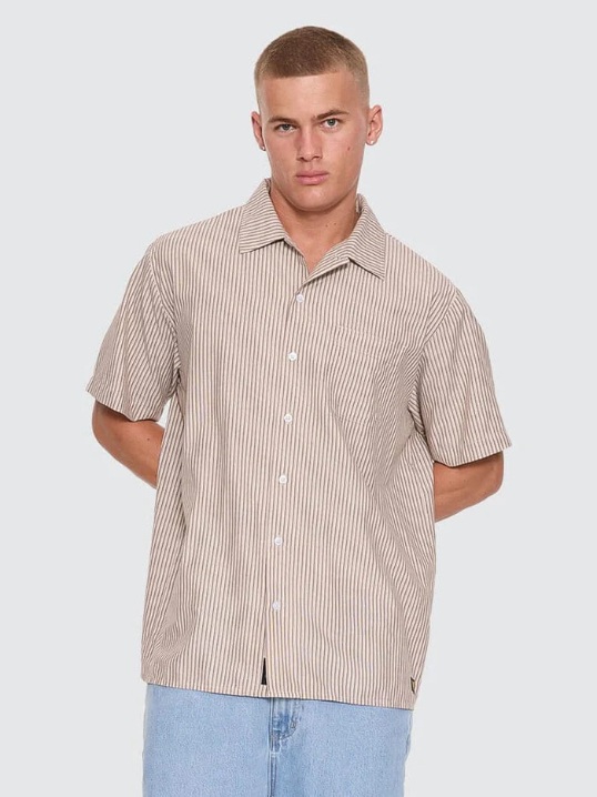 Camisa Thrills Union Stripe Work Postal Brown – foto 9