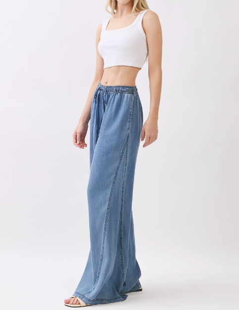 Pantalon Tencel Denim Wide Leg Med Wash – foto 5
