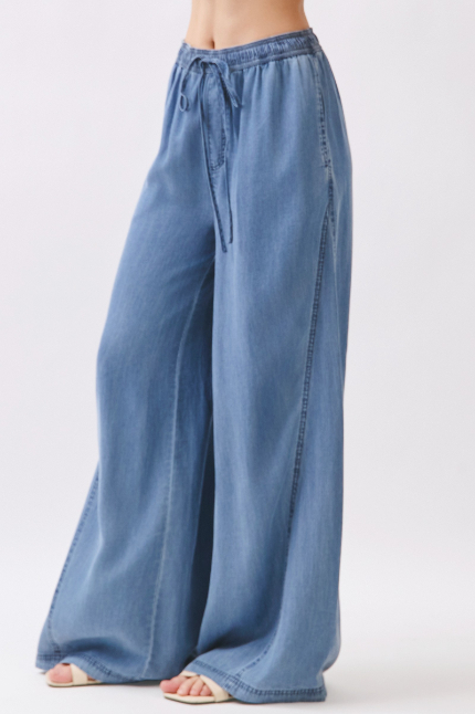Pantalon Tencel Denim Wide Leg Med Wash – foto 7