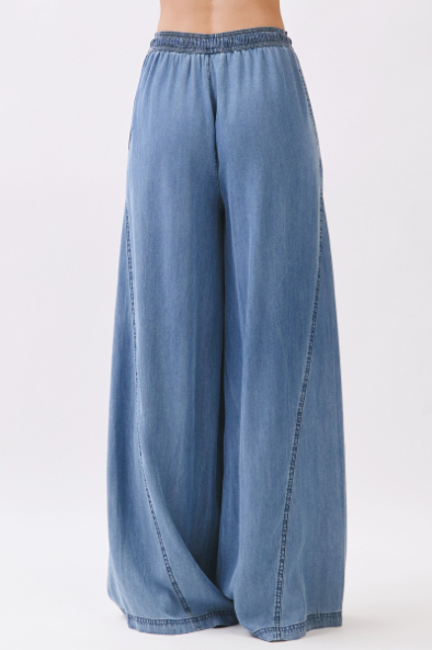 Pantalon Tencel Denim Wide Leg Med Wash – foto 8