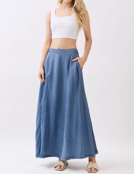 Enagua Maxi Tencel Flare Denim