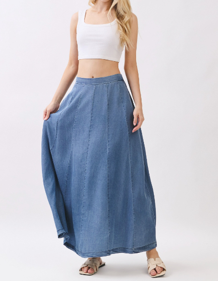 Enagua Maxi Tencel Flare Denim – foto 5