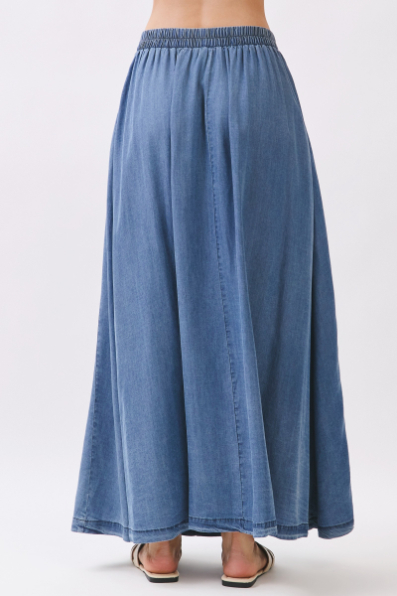 Enagua Maxi Tencel Flare Denim – foto 8