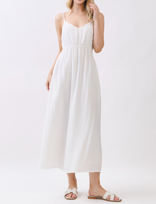 Vestido Strappy Relaxed And Flowy White