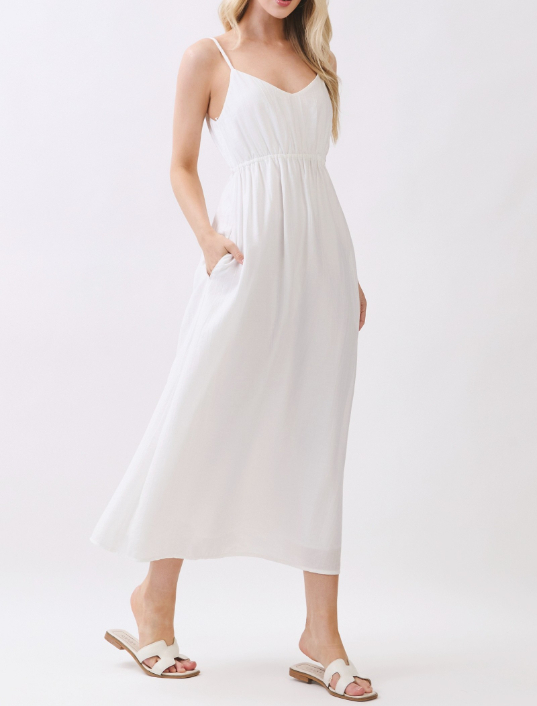 Vestido Strappy Relaxed And Flowy White – foto 3