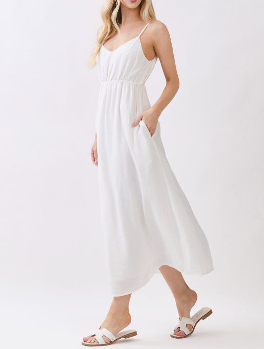 Vestido Strappy Relaxed And Flowy White – foto 4
