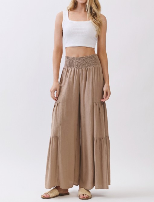 Pantalon  Relaxed Flowy Wide Leg Sand