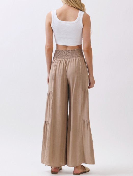 Pantalon  Relaxed Flowy Wide Leg Sand