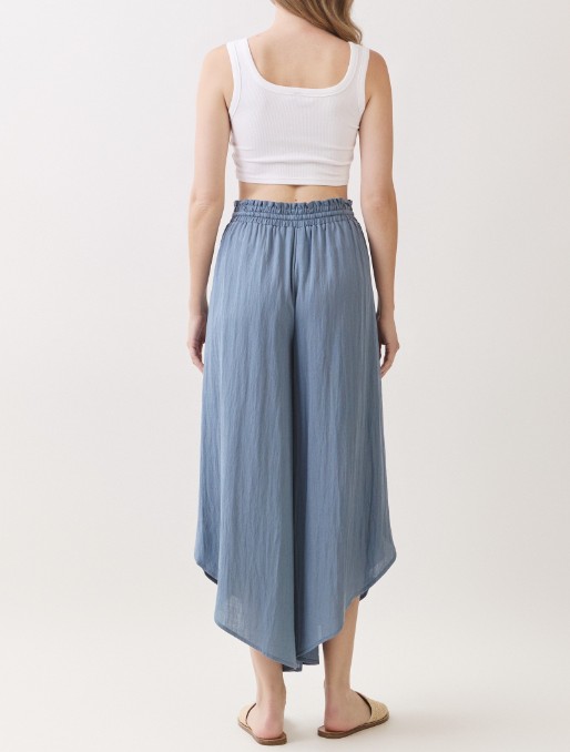 Pantalon  Tie Front Slit Wrap Slate